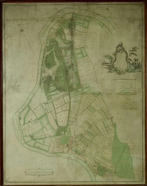 Map of Royal Botanic Gardens, Kew, 1771