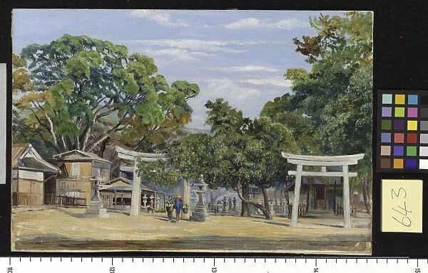 643. Gate of the Temple of Kobe, Japan, and Wistaria