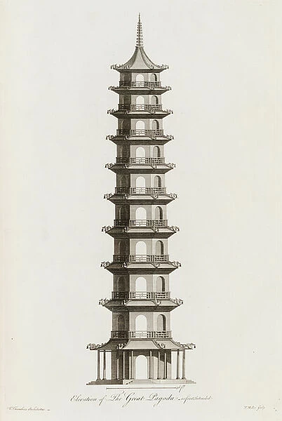 Elevation of the Great Pagoda as first intended, 1763