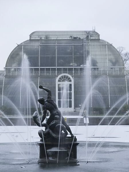 Hercules in the Palm House Pond in Winter