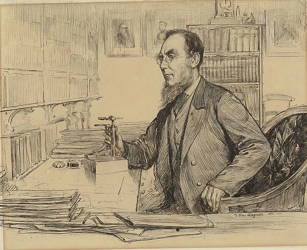 Joseph Dalton Hooker at work in his office, 1896