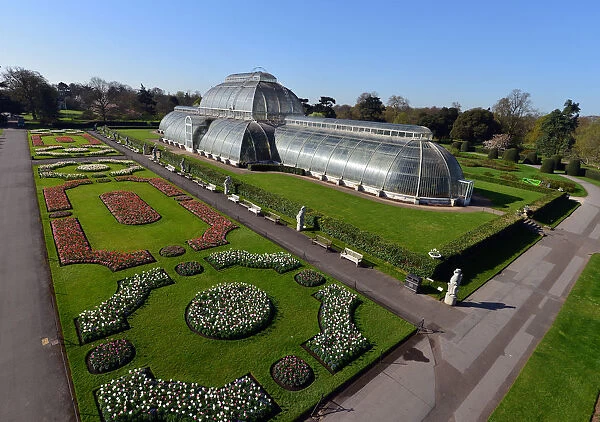 Palm House, 2015. Aerial view of the Palm House at Royal Botanic Gardens, Kew, 2015