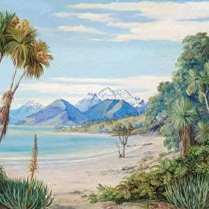 723. View of Mount Earnshaw from the Island in Lake Wakatipe, New Zealand