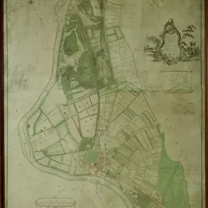 Map of Royal Botanic Gardens, Kew, 1771