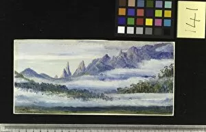 Marianne North Gallery: 141. Organ Peaks, seen over the morning mists from Theresopolis