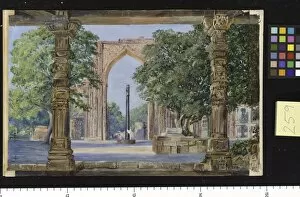 Marianne North Gallery: 259. Iron Pillar of Old Delhi, India