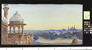 Marianne North Collection: 321. Mosque of Delhi from the Lahore Gate of the Citadel
