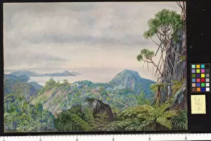 Marianne North Gallery: 480. View of the South Coast of Mahe and Schools of Venns Tow