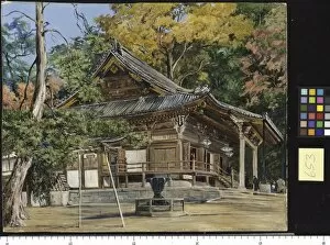 Marianne North Collection: 653. The Hottomi Temple at Kioto, Japan