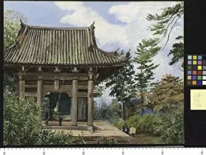 Marianne North Collection: 654. Temple over the Great Bell of Chion-in, Kioto, Japan