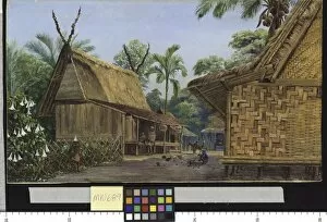 Marianne North Collection: 689. Mat Houses, Bandong, Java