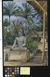 Marianne North Collection: 691. Statue of Buddha
