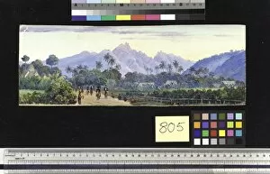 Marianne North Collection: 805. The Soembrin Volcano, from Magellang, Java