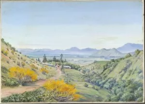 Marianne North Gallery: 832 - Distant View of Santiago, Chili. from Apoquindo