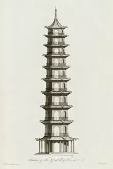 William Chambers Gallery: Elevation of the Great Pagoda as first intended, 1763