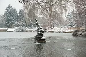 Snow Gallery: Palm House Pond, RBG Kew, winter