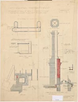 History Gallery: Plan of the Temperate House- smoke stacks, 1912