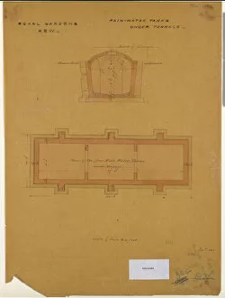 Plan Gallery: Rain-water tanks under terrace, 1860