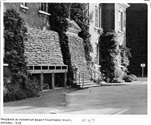 Wwii Collection: Sandbags outside the Herbarium, Kew, 1939