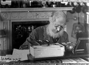 Photographs Collection: Sir Joseph Hooker at his writing desk